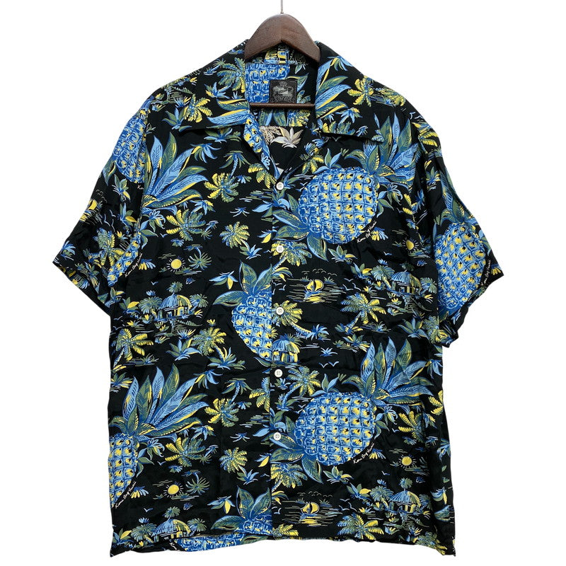 【中古品】【メンズ】 KONABAY HAWAII コナベイ ハワイ BIG PINEAPPLE RAYON OPEN COLLAR SS SHIRT ビッグ パイナップル レーヨン オープン カラー ショートスリーブシャツ 145-260827-yn-12-izu サイズ：不明 カラー：ブラック系 万代Net店