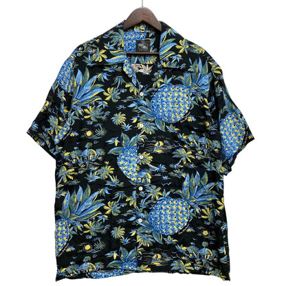 【中古品】【メンズ】 KONABAY HAWAII コナベイ ハワイ BIG PINEAPPLE RAYON OPEN COLLAR SS SHIRT ビッグ パイナップル レーヨン オープン カラー ショートスリーブシャツ 145-260827-yn-12-izu サイズ：不明 カラー：ブラック系 万代Net店