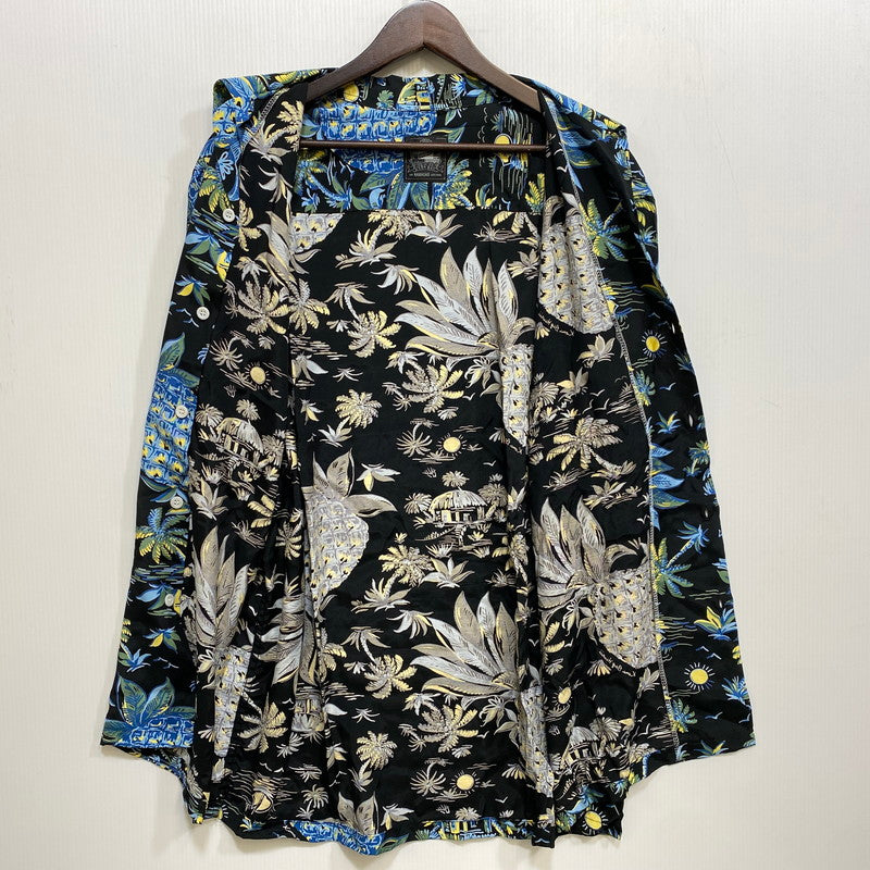 【中古品】【メンズ】 KONABAY HAWAII コナベイ ハワイ BIG PINEAPPLE RAYON OPEN COLLAR SS SHIRT ビッグ パイナップル レーヨン オープン カラー ショートスリーブシャツ 145-260827-yn-12-izu サイズ：不明 カラー：ブラック系 万代Net店