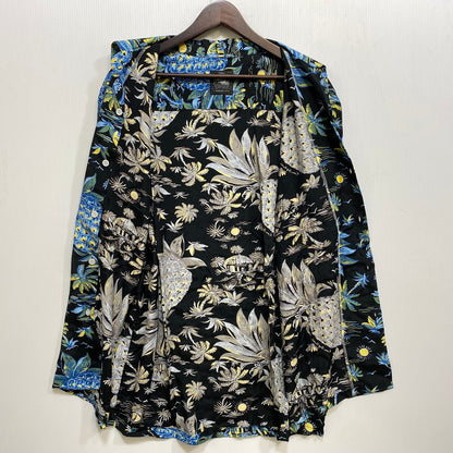 【中古品】【メンズ】 KONABAY HAWAII コナベイ ハワイ BIG PINEAPPLE RAYON OPEN COLLAR SS SHIRT ビッグ パイナップル レーヨン オープン カラー ショートスリーブシャツ 145-260827-yn-12-izu サイズ：不明 カラー：ブラック系 万代Net店