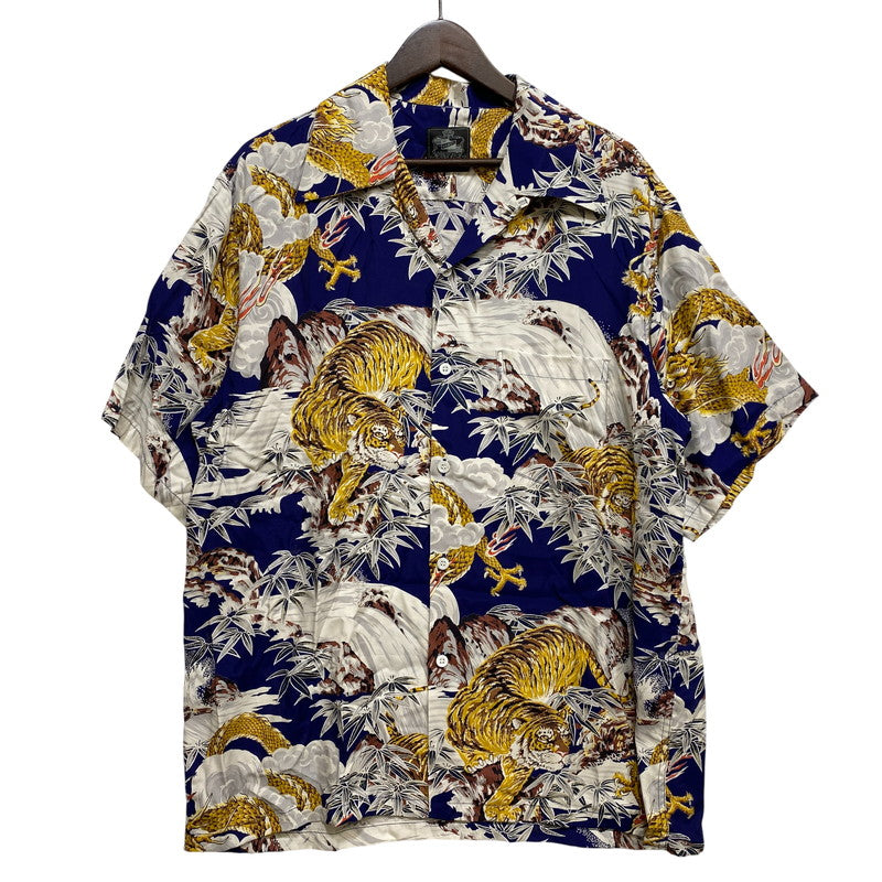 【中古品】【メンズ】 KONABAY HAWAII コナベイ ハワイ TIGER AND DRAGON RAYON OPEN COLLAR SS SHIRT タイガーアンドドラゴン レーヨン オープンカラー SS シャツ 145-260827-yn-16-izu サイズ：不明 カラー：ブルー系 万代Net店