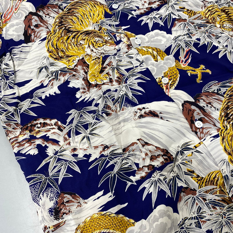 【中古品】【メンズ】 KONABAY HAWAII コナベイ ハワイ TIGER AND DRAGON RAYON OPEN COLLAR SS SHIRT タイガーアンドドラゴン レーヨン オープンカラー SS シャツ 145-260827-yn-16-izu サイズ：不明 カラー：ブルー系 万代Net店