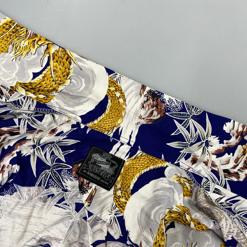 【中古品】【メンズ】 KONABAY HAWAII コナベイ ハワイ TIGER AND DRAGON RAYON OPEN COLLAR SS SHIRT タイガーアンドドラゴン レーヨン オープンカラー SS シャツ 145-260827-yn-16-izu サイズ：不明 カラー：ブルー系 万代Net店