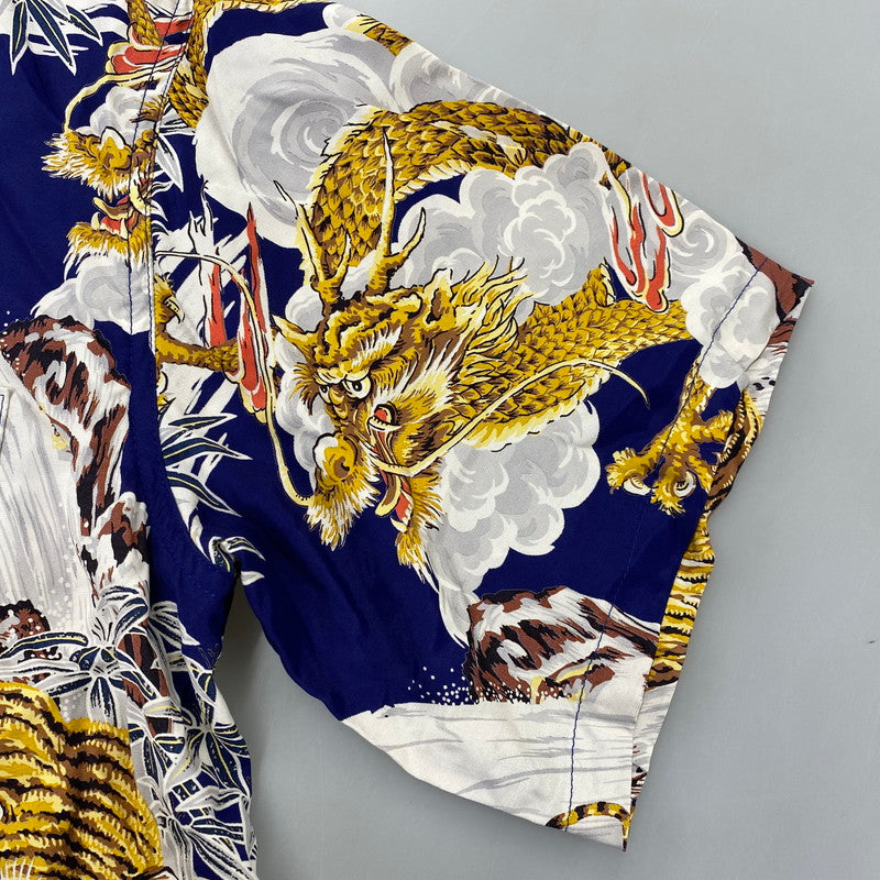 【中古品】【メンズ】 KONABAY HAWAII コナベイ ハワイ TIGER AND DRAGON RAYON OPEN COLLAR SS SHIRT タイガーアンドドラゴン レーヨン オープンカラー SS シャツ 145-260827-yn-16-izu サイズ：不明 カラー：ブルー系 万代Net店