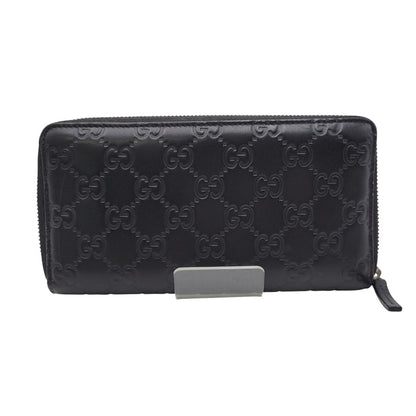 【中古品】【メンズ/レディース】 GUCCI グッチ ROUND ZIP LONG WALLET 307987 グッチシマ ラウンド ジップ ロングウォレット 財布 サイフ 181-260826-ay-06-izu カラー：ブラック 万代Net店