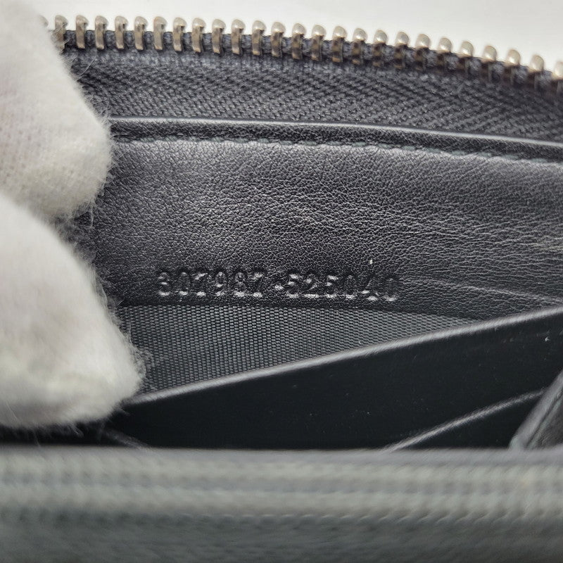 【中古品】【メンズ/レディース】 GUCCI グッチ ROUND ZIP LONG WALLET 307987 グッチシマ ラウンド ジップ ロングウォレット 財布 サイフ 181-260826-ay-06-izu カラー：ブラック 万代Net店