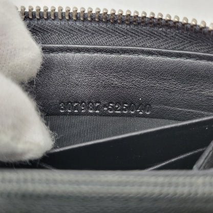 【中古品】【メンズ/レディース】 GUCCI グッチ ROUND ZIP LONG WALLET 307987 グッチシマ ラウンド ジップ ロングウォレット 財布 サイフ 181-260826-ay-06-izu カラー：ブラック 万代Net店