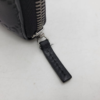 【中古品】【メンズ/レディース】 GUCCI グッチ ROUND ZIP LONG WALLET 307987 グッチシマ ラウンド ジップ ロングウォレット 財布 サイフ 181-260826-ay-06-izu カラー：ブラック 万代Net店