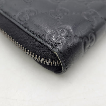 【中古品】【メンズ/レディース】 GUCCI グッチ ROUND ZIP LONG WALLET 307987 グッチシマ ラウンド ジップ ロングウォレット 財布 サイフ 181-260826-ay-06-izu カラー：ブラック 万代Net店