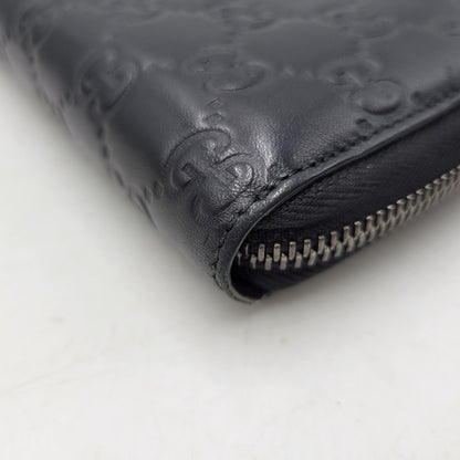 【中古品】【メンズ/レディース】 GUCCI グッチ ROUND ZIP LONG WALLET 307987 グッチシマ ラウンド ジップ ロングウォレット 財布 サイフ 181-260826-ay-06-izu カラー：ブラック 万代Net店