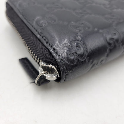 【中古品】【メンズ/レディース】 GUCCI グッチ ROUND ZIP LONG WALLET 307987 グッチシマ ラウンド ジップ ロングウォレット 財布 サイフ 181-260826-ay-06-izu カラー：ブラック 万代Net店