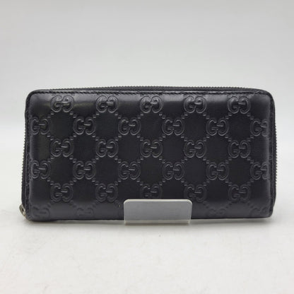 【中古品】【メンズ/レディース】 GUCCI グッチ ROUND ZIP LONG WALLET 307987 グッチシマ ラウンド ジップ ロングウォレット 財布 サイフ 181-260826-ay-06-izu カラー：ブラック 万代Net店