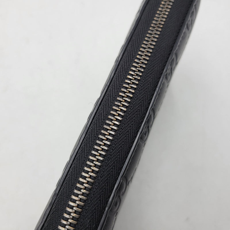 【中古品】【メンズ/レディース】 GUCCI グッチ ROUND ZIP LONG WALLET 307987 グッチシマ ラウンド ジップ ロングウォレット 財布 サイフ 181-260826-ay-06-izu カラー：ブラック 万代Net店