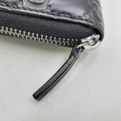 【中古品】【メンズ/レディース】 GUCCI グッチ ROUND ZIP LONG WALLET 307987 グッチシマ ラウンド ジップ ロングウォレット 財布 サイフ 181-260826-ay-06-izu カラー：ブラック 万代Net店