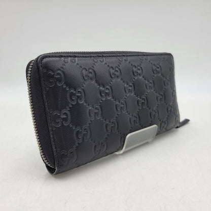 【中古品】【メンズ/レディース】 GUCCI グッチ ROUND ZIP LONG WALLET 307987 グッチシマ ラウンド ジップ ロングウォレット 財布 サイフ 181-260826-ay-06-izu カラー：ブラック 万代Net店