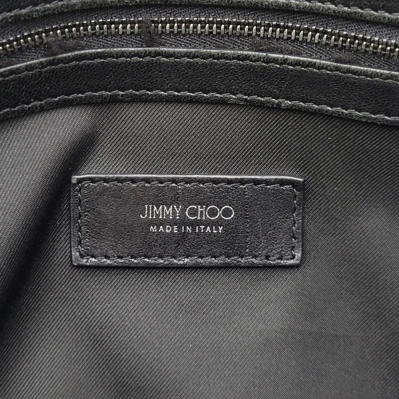 【現状渡し品】【メンズ/レディース】 JIMMY CHOO ジミーチュウ LEATHER TOTE BAG レザー トートバッグ クロコ型押し カバン 鞄 188-260826-ay-03-izu カラー：ブラック 万代Net店