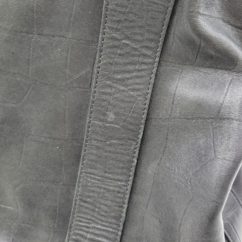 【現状渡し品】【メンズ/レディース】 JIMMY CHOO ジミーチュウ LEATHER TOTE BAG レザー トートバッグ クロコ型押し カバン 鞄 188-260826-ay-03-izu カラー：ブラック 万代Net店