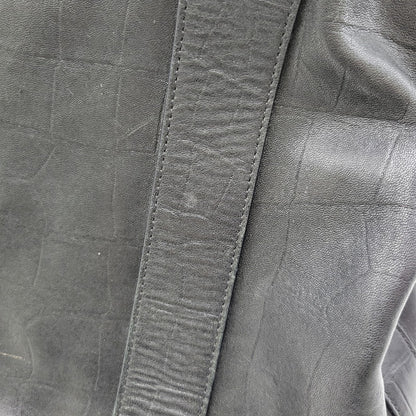【現状渡し品】【メンズ/レディース】 JIMMY CHOO ジミーチュウ LEATHER TOTE BAG レザー トートバッグ クロコ型押し カバン 鞄 188-260826-ay-03-izu カラー：ブラック 万代Net店