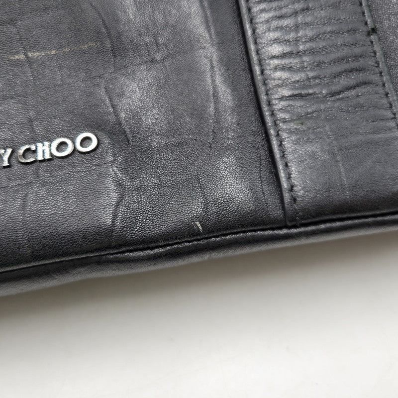 【現状渡し品】【メンズ/レディース】 JIMMY CHOO ジミーチュウ LEATHER TOTE BAG レザー トートバッグ クロコ型押し カバン 鞄 188-260826-ay-03-izu カラー：ブラック 万代Net店