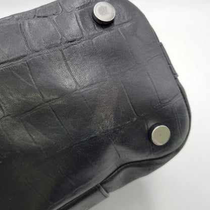 【現状渡し品】【メンズ/レディース】 JIMMY CHOO ジミーチュウ LEATHER TOTE BAG レザー トートバッグ クロコ型押し カバン 鞄 188-260826-ay-03-izu カラー：ブラック 万代Net店
