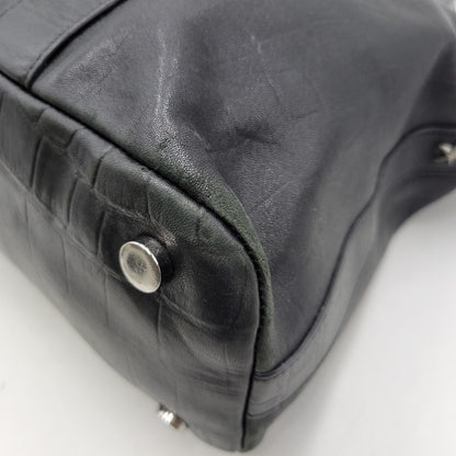 【現状渡し品】【メンズ/レディース】 JIMMY CHOO ジミーチュウ LEATHER TOTE BAG レザー トートバッグ クロコ型押し カバン 鞄 188-260826-ay-03-izu カラー：ブラック 万代Net店