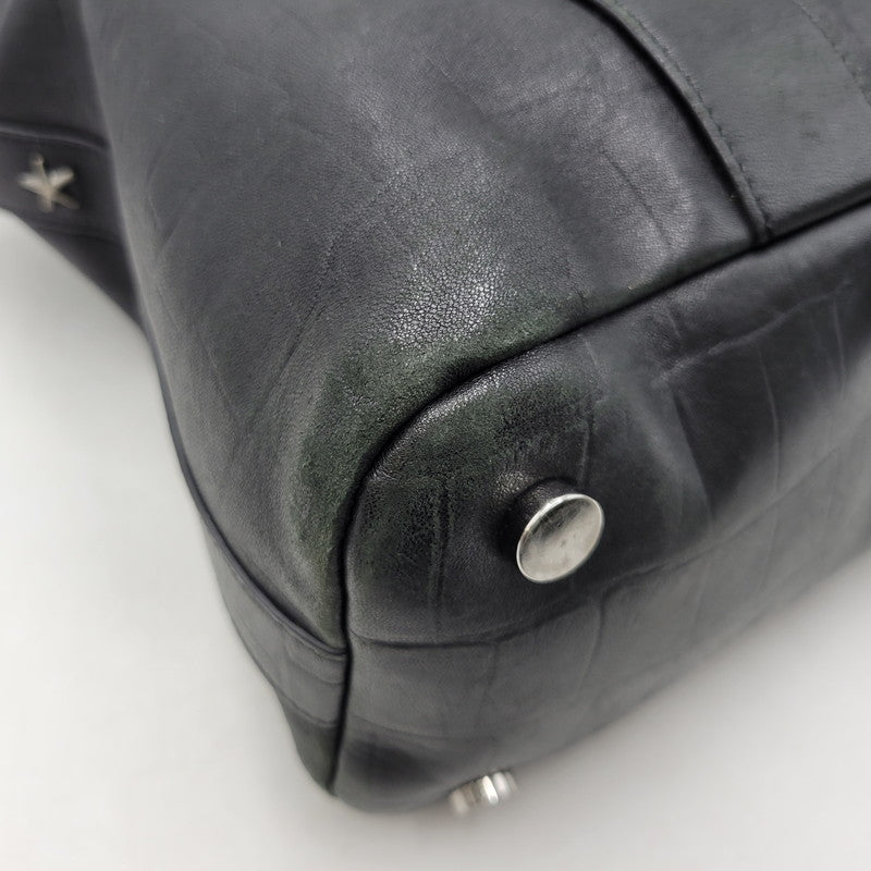 【現状渡し品】【メンズ/レディース】 JIMMY CHOO ジミーチュウ LEATHER TOTE BAG レザー トートバッグ クロコ型押し カバン 鞄 188-260826-ay-03-izu カラー：ブラック 万代Net店