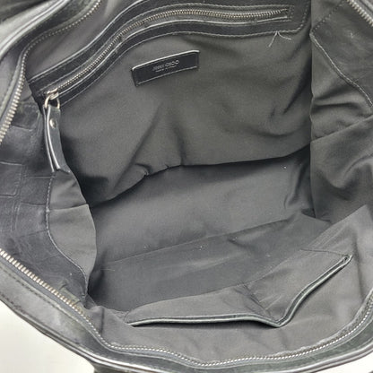 【現状渡し品】【メンズ/レディース】 JIMMY CHOO ジミーチュウ LEATHER TOTE BAG レザー トートバッグ クロコ型押し カバン 鞄 188-260826-ay-03-izu カラー：ブラック 万代Net店