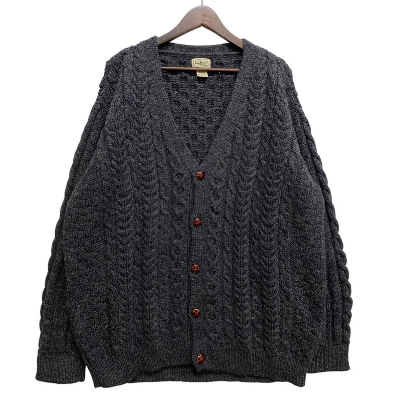 【中古品】【メンズ】 L.L.BEAN エルエルビーン FFR4 WOOL ARAN KNIT CARDIGAN ウール アラン ニット カーディガン トップス 146-260827-yn-15-izu サイズ：XXL-REG カラー：グレー 万代Net店