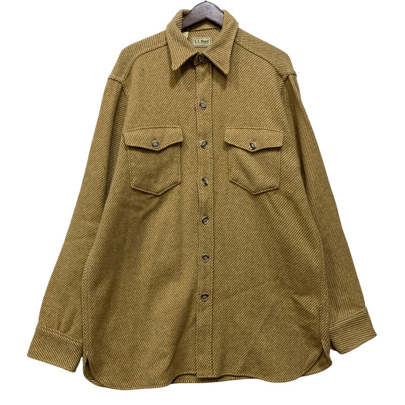 【中古品】【メンズ】 L.L.Bean エルエルビーン WOOL L/S SHIRT ウール ロングスリーブ シャツ 長袖 USA製 146-260903-as-38-izu サイズ：L カラー：ベージュ 万代Net店
