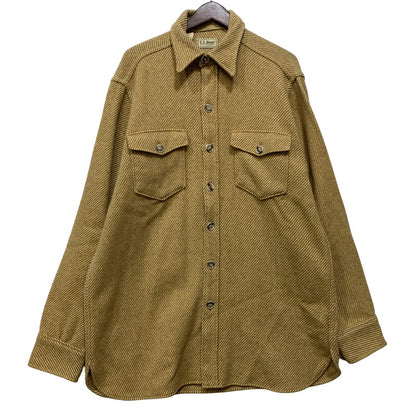 【中古品】【メンズ】 L.L.Bean エルエルビーン WOOL L/S SHIRT ウール ロングスリーブ シャツ 長袖 USA製 146-260903-as-38-izu サイズ：L カラー：ベージュ 万代Net店