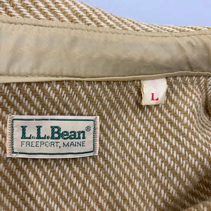 【中古品】【メンズ】 L.L.Bean エルエルビーン WOOL L/S SHIRT ウール ロングスリーブ シャツ 長袖 USA製 146-260903-as-38-izu サイズ：L カラー：ベージュ 万代Net店
