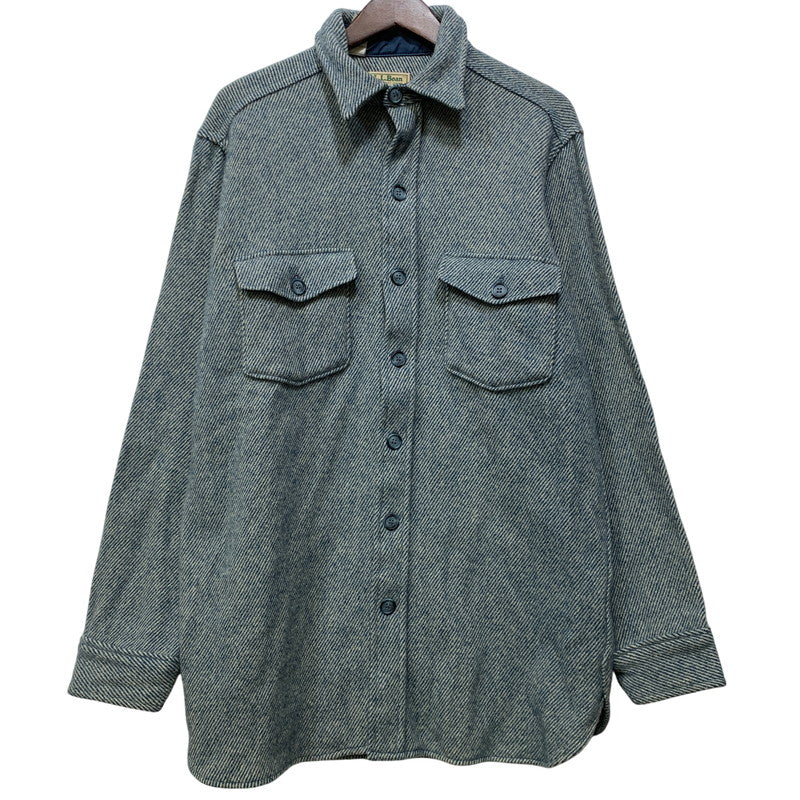【中古品】【メンズ】 L.L.Bean エルエルビーン WOOL L/S SHIRT 1643 ウール ロングスリーブ シャツ 長袖 USA製 146-260903-as-37-izu サイズ：L カラー：ブルー 万代Net店