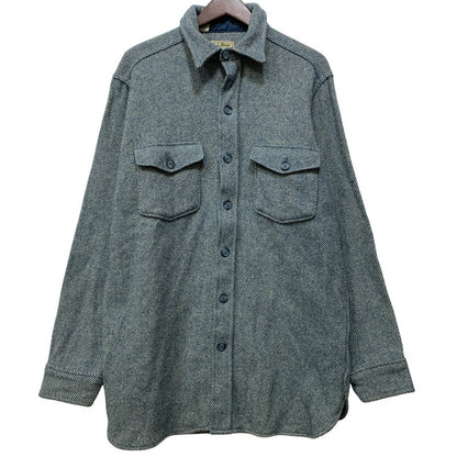【中古品】【メンズ】 L.L.Bean エルエルビーン WOOL L/S SHIRT 1643 ウール ロングスリーブ シャツ 長袖 USA製 146-260903-as-37-izu サイズ：L カラー：ブルー 万代Net店