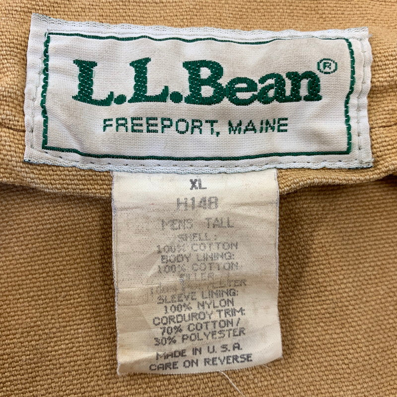 【中古品】【メンズ】 L.L.BEAN エルエルビーン H148 USA製 70-80S CORDUROY COLLAR DUCK HUNTING JACKET コーデュロイ カラー ダック ハンティング ジャケット アウター 146-260827-cs-23-izu サイズ：XL カラー：ベージュ 万代Net店
