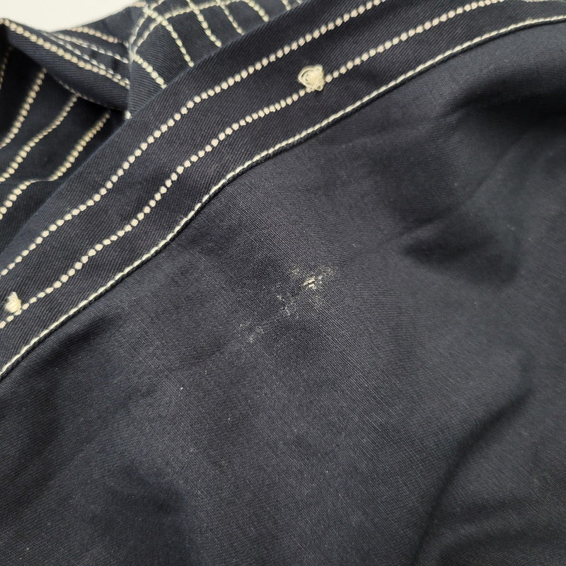 【中古品】【メンズ】 VANSON バンソン WABASH STRIPE L S WORK SHIRT ウォバッシュ ストライプ ロングスリーブ ワーク シャツ トップス 長袖 145-260906-ya-11-izu サイズ：M カラー：ネイビー 万代Net店