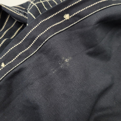 【中古品】【メンズ】 VANSON バンソン WABASH STRIPE L S WORK SHIRT ウォバッシュ ストライプ ロングスリーブ ワーク シャツ トップス 長袖 145-260906-ya-11-izu サイズ：M カラー：ネイビー 万代Net店