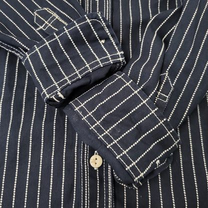 【中古品】【メンズ】 VANSON バンソン WABASH STRIPE L S WORK SHIRT ウォバッシュ ストライプ ロングスリーブ ワーク シャツ トップス 長袖 145-260906-ya-11-izu サイズ：M カラー：ネイビー 万代Net店