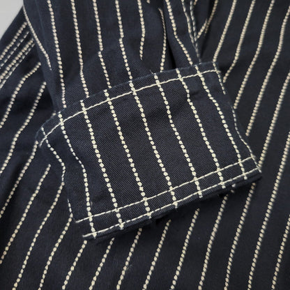 【中古品】【メンズ】 VANSON バンソン WABASH STRIPE L S WORK SHIRT ウォバッシュ ストライプ ロングスリーブ ワーク シャツ トップス 長袖 145-260906-ya-11-izu サイズ：M カラー：ネイビー 万代Net店