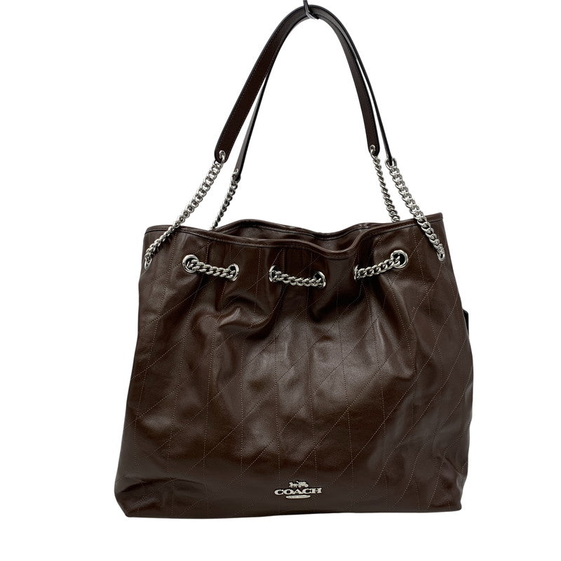 【中古品】【レディース】 COACH コーチ CCZ81 エヴリン ラージ ショルダー バッグ・キルティング カバン 鞄 188-260827-cs-24-izu カラー：シルバー×メープル 万代Net店