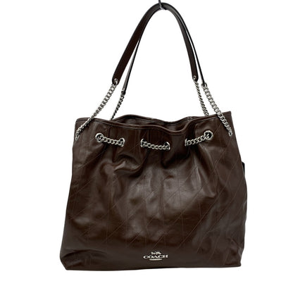 【中古品】【レディース】 COACH コーチ CCZ81 エヴリン ラージ ショルダー バッグ・キルティング カバン 鞄 188-260827-cs-24-izu カラー：シルバー×メープル 万代Net店