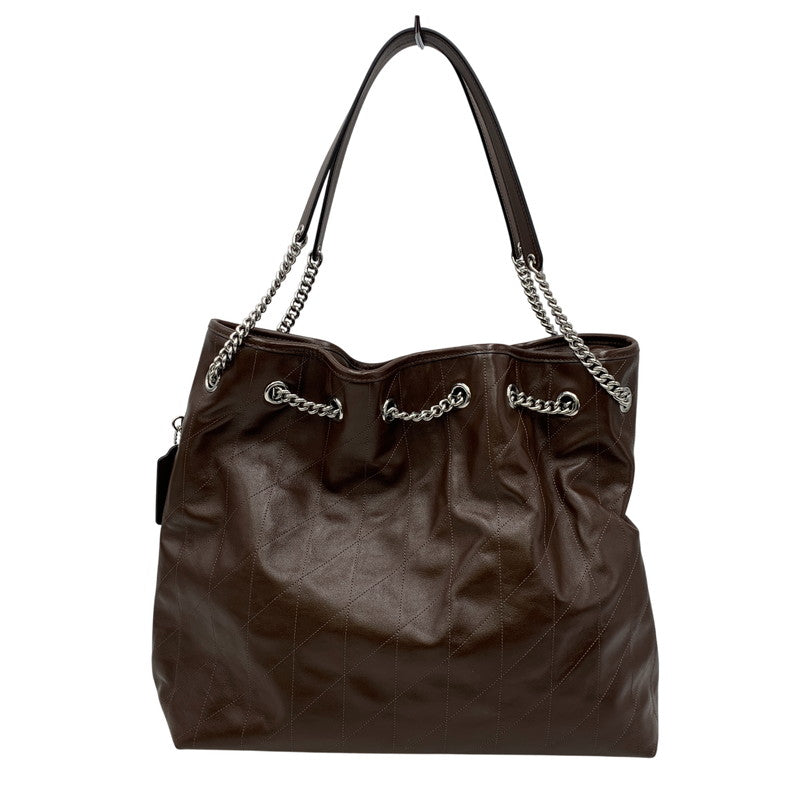 【中古品】【レディース】 COACH コーチ CCZ81 エヴリン ラージ ショルダー バッグ・キルティング カバン 鞄 188-260827-cs-24-izu カラー：シルバー×メープル 万代Net店