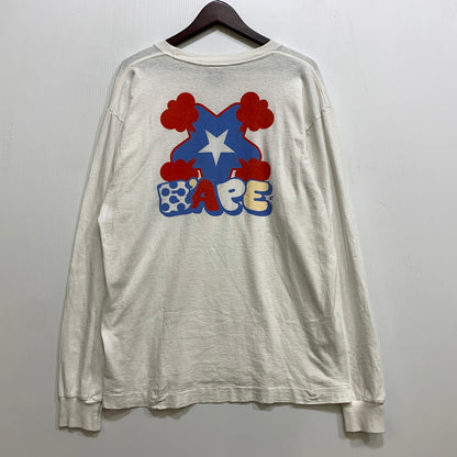 【中古品】【メンズ】 A BATHING APE アベイシングエイプ BAPE "RUS" TEE Tシャツトップス 長袖 142-261006-sm-12-izu サイズ：L カラー：ホワイト 万代Net店