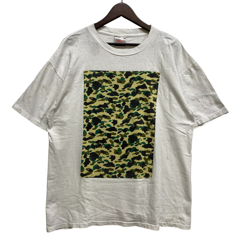 【現状渡し品】【メンズ】 A BATHING APE アベイシングエイプ ONEITAタグ 1ST CAMO BOX PRINT SS TEE カモ ボックス プリント ショートスリーブ Tシャツ トップス 142-260902-kh-06-izu サイズ：L カラー：ホワイト 万代Net店