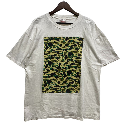 【現状渡し品】【メンズ】 A BATHING APE アベイシングエイプ ONEITAタグ 1ST CAMO BOX PRINT SS TEE カモ ボックス プリント ショートスリーブ Tシャツ トップス 142-260902-kh-06-izu サイズ：L カラー：ホワイト 万代Net店