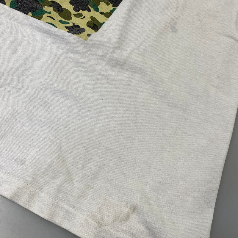 【現状渡し品】【メンズ】 A BATHING APE アベイシングエイプ ONEITAタグ 1ST CAMO BOX PRINT SS TEE カモ ボックス プリント ショートスリーブ Tシャツ トップス 142-260902-kh-06-izu サイズ：L カラー：ホワイト 万代Net店