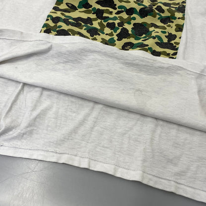 【現状渡し品】【メンズ】 A BATHING APE アベイシングエイプ ONEITAタグ 1ST CAMO BOX PRINT SS TEE カモ ボックス プリント ショートスリーブ Tシャツ トップス 142-260902-kh-06-izu サイズ：L カラー：ホワイト 万代Net店