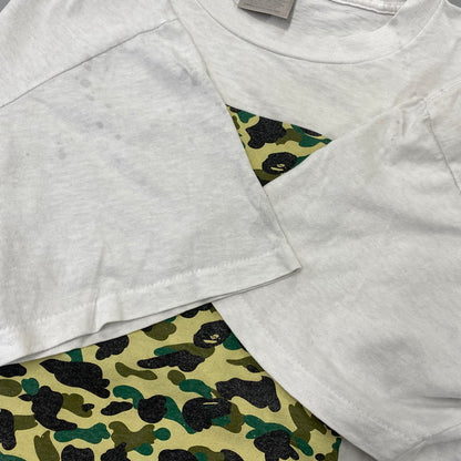 【現状渡し品】【メンズ】 A BATHING APE アベイシングエイプ ONEITAタグ 1ST CAMO BOX PRINT SS TEE カモ ボックス プリント ショートスリーブ Tシャツ トップス 142-260902-kh-06-izu サイズ：L カラー：ホワイト 万代Net店