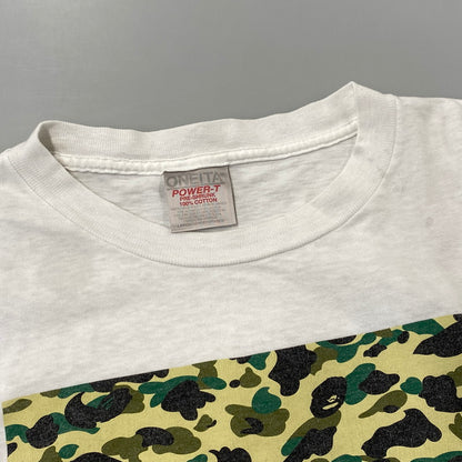 【現状渡し品】【メンズ】 A BATHING APE アベイシングエイプ ONEITAタグ 1ST CAMO BOX PRINT SS TEE カモ ボックス プリント ショートスリーブ Tシャツ トップス 142-260902-kh-06-izu サイズ：L カラー：ホワイト 万代Net店