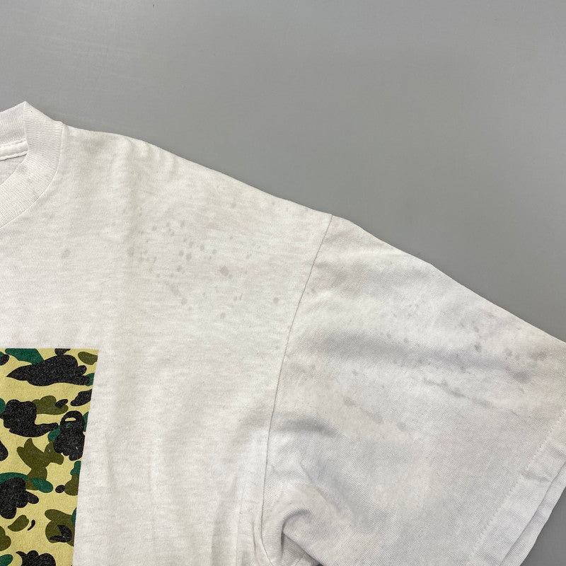 【現状渡し品】【メンズ】 A BATHING APE アベイシングエイプ ONEITAタグ 1ST CAMO BOX PRINT SS TEE カモ ボックス プリント ショートスリーブ Tシャツ トップス 142-260902-kh-06-izu サイズ：L カラー：ホワイト 万代Net店