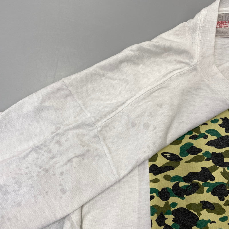 【現状渡し品】【メンズ】 A BATHING APE アベイシングエイプ ONEITAタグ 1ST CAMO BOX PRINT SS TEE カモ ボックス プリント ショートスリーブ Tシャツ トップス 142-260902-kh-06-izu サイズ：L カラー：ホワイト 万代Net店